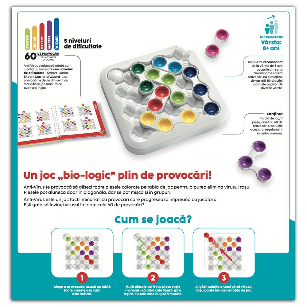 Joc de logica cu 60 de provocari, Smart Games, Anti-Virus Original