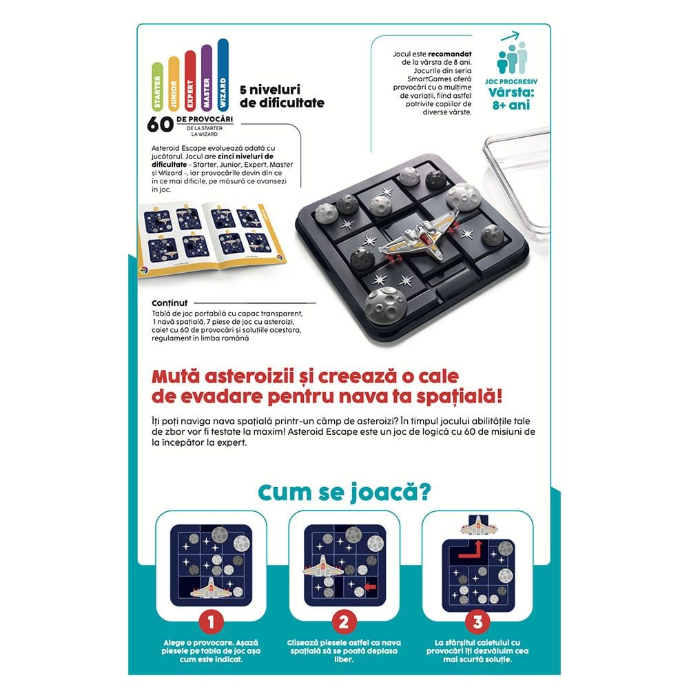 Joc de logica cu 60 de provocari, Smart Games, Asteroid Escape