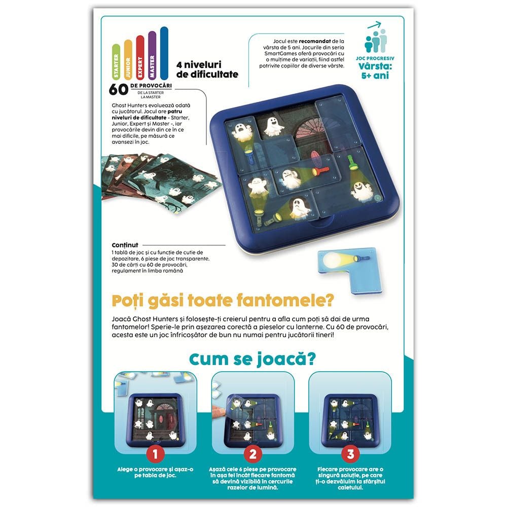 Joc de logica cu 60 de provocari, Smart Games, Ghost Hunters