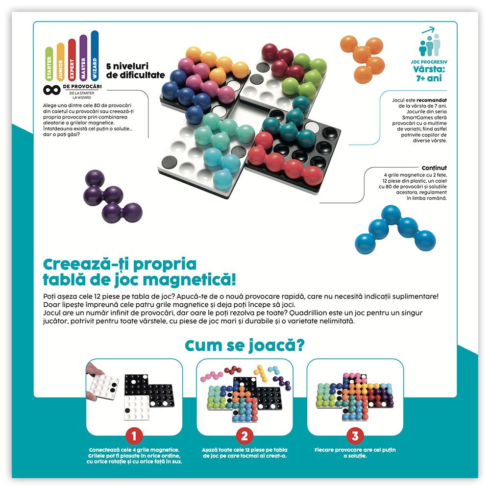 Joc de logica cu 60 de provocari, Smart Games, Quadrillion