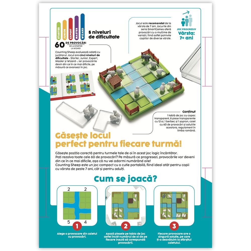 Joc de logica cu 60 de provocari, Smart Games, Counting Sheep