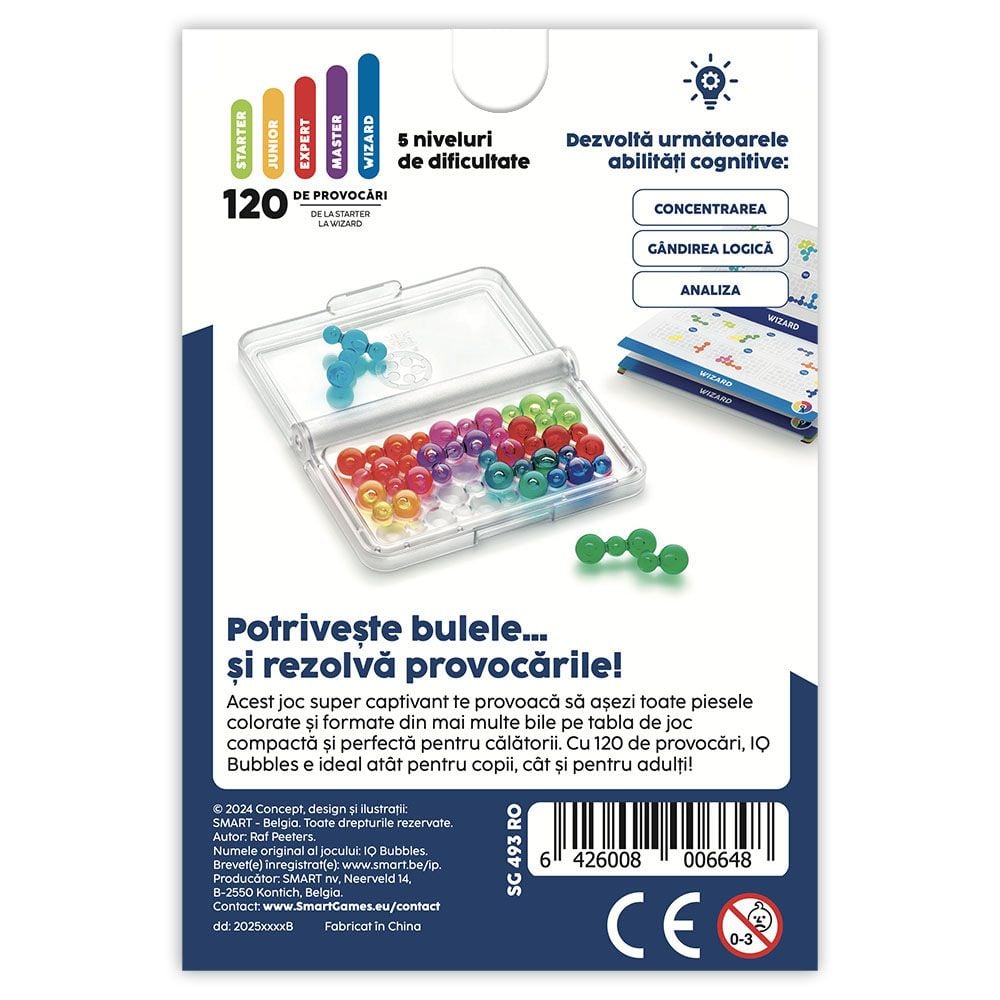 Joc de logica cu 120 de provocari, Smart Games, IQ Bubbles