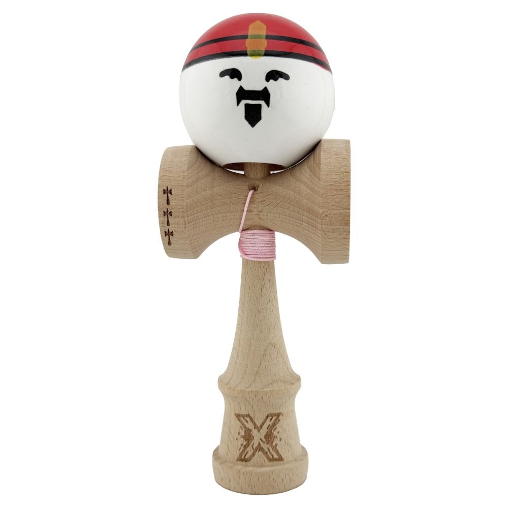 Jucarie de indemanare din lemn, Kendama X, Flippy, Rege, Super Sticky Legendary, Big Cups V2, 18 cm, Maro