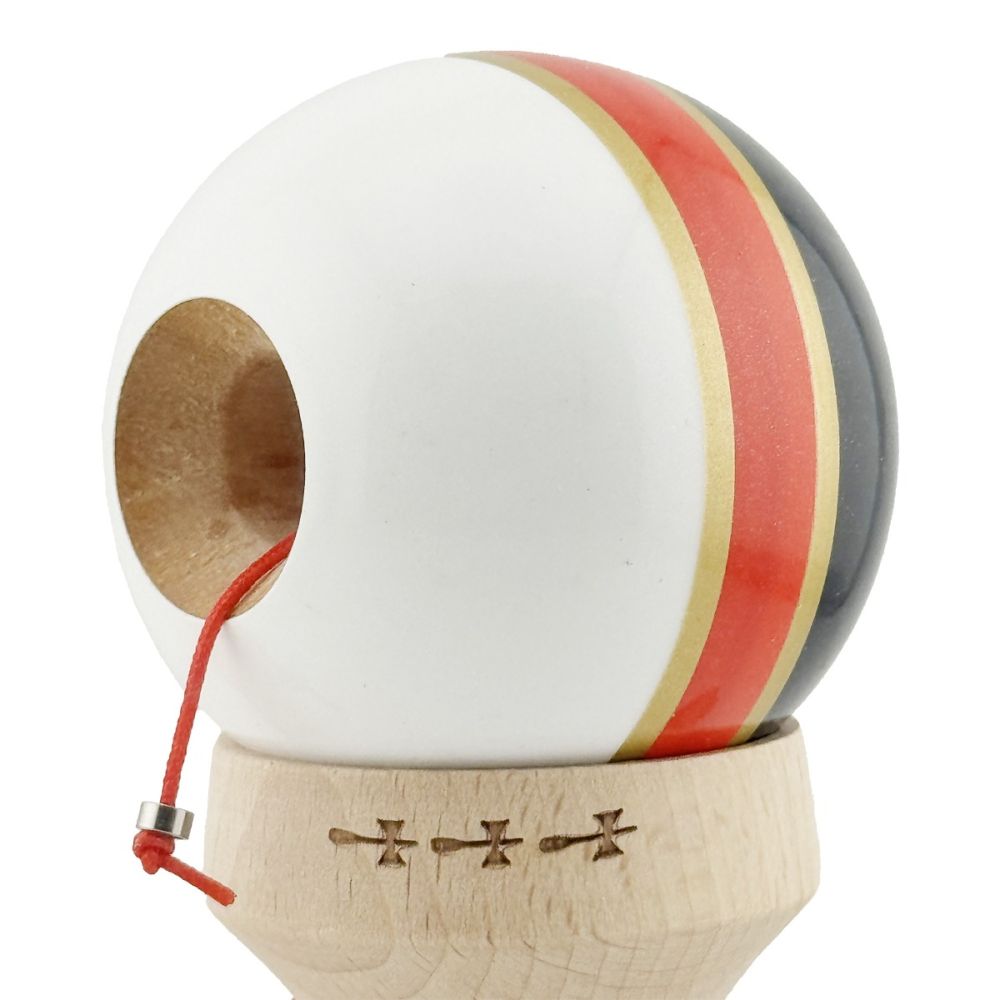 Jucarie de indemanare din lemn, Kendama X, Flippy, Royal Spike, King Size V3, Super Sticky, 18 cm, Rosu