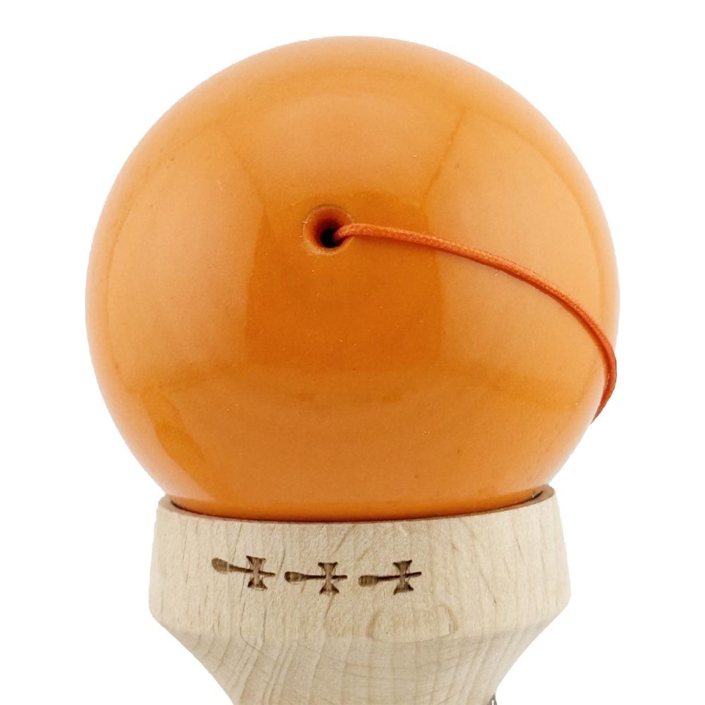 Jucarie de indemanare din lemn, Kendama X, Flippy, Rainbow, King Size V3, Super Sticky, 18 cm, Portocaliu, Maro