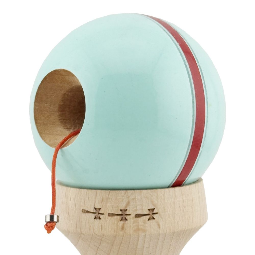 Jucarie de indemanare din lemn, Kendama X, Flippy, Silken, King Size V3, Super Sticky, 18 cm, Verde Mint