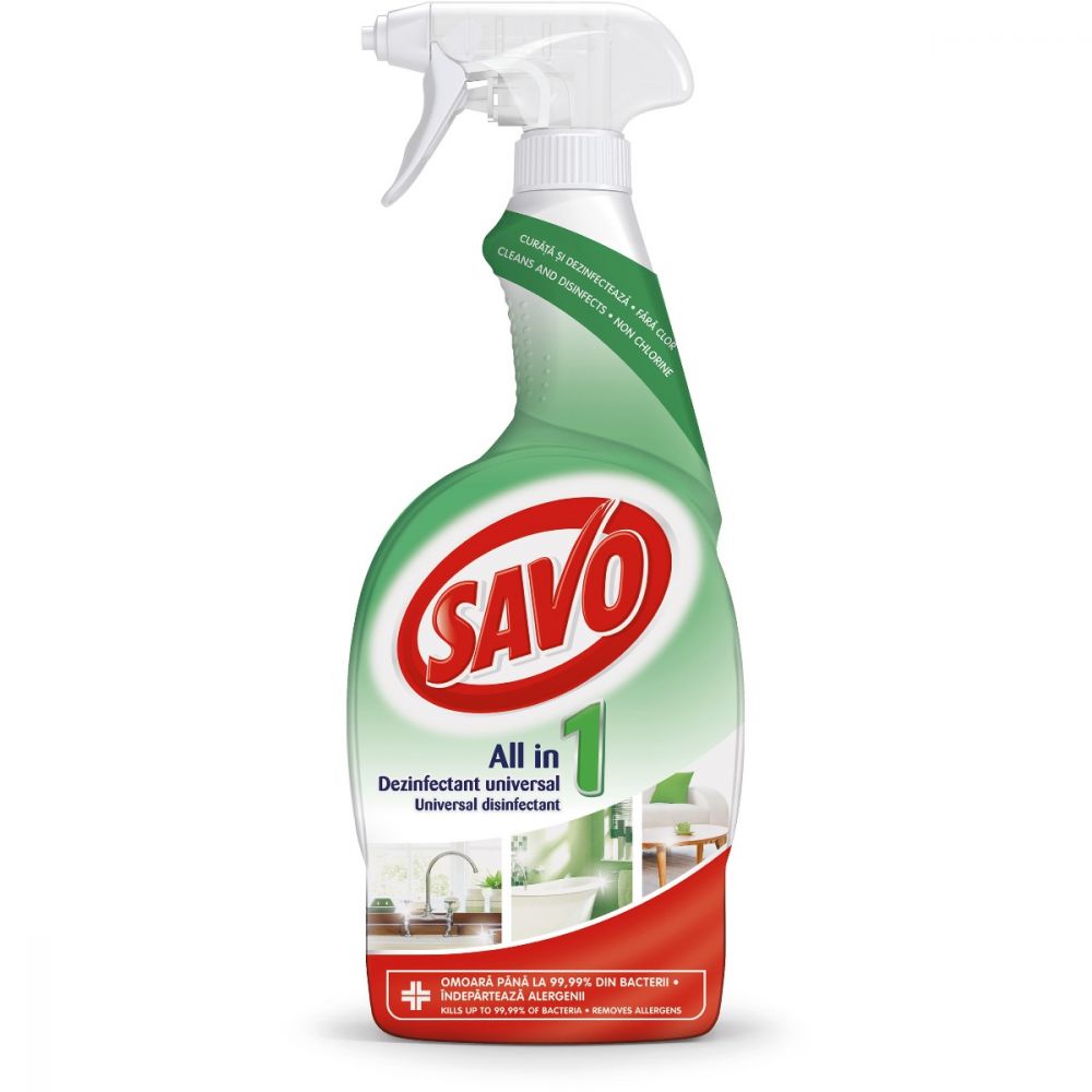 Spray dezinfectant fara clor universal Savo, 650 ml