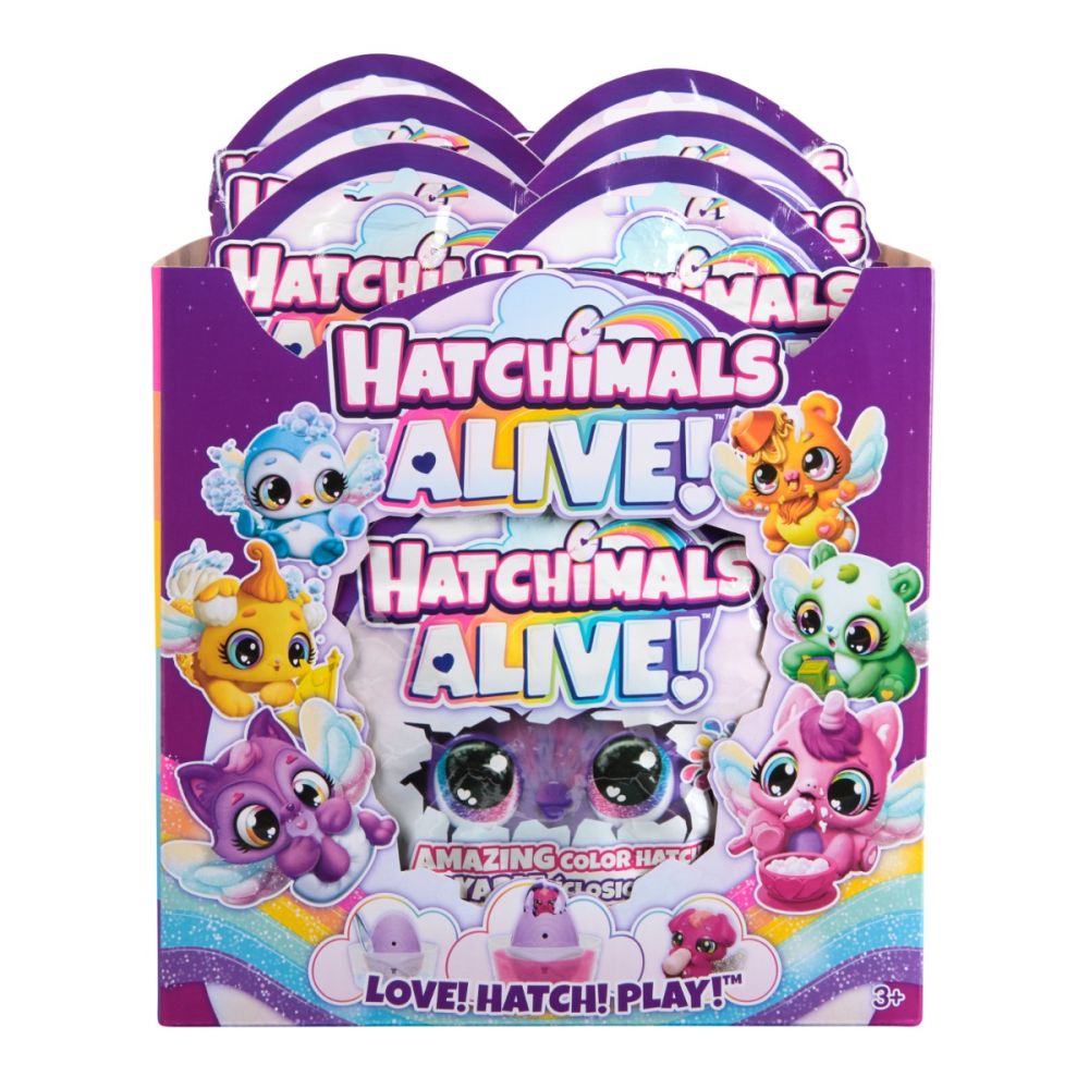 Figurina surpriza in ou, Hatchimals Alive, Rainbow Splash, 6069900