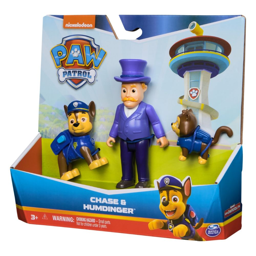 Set figurina si 2 animalute, Paw Patrol, Chase si Humdinger, 20148170