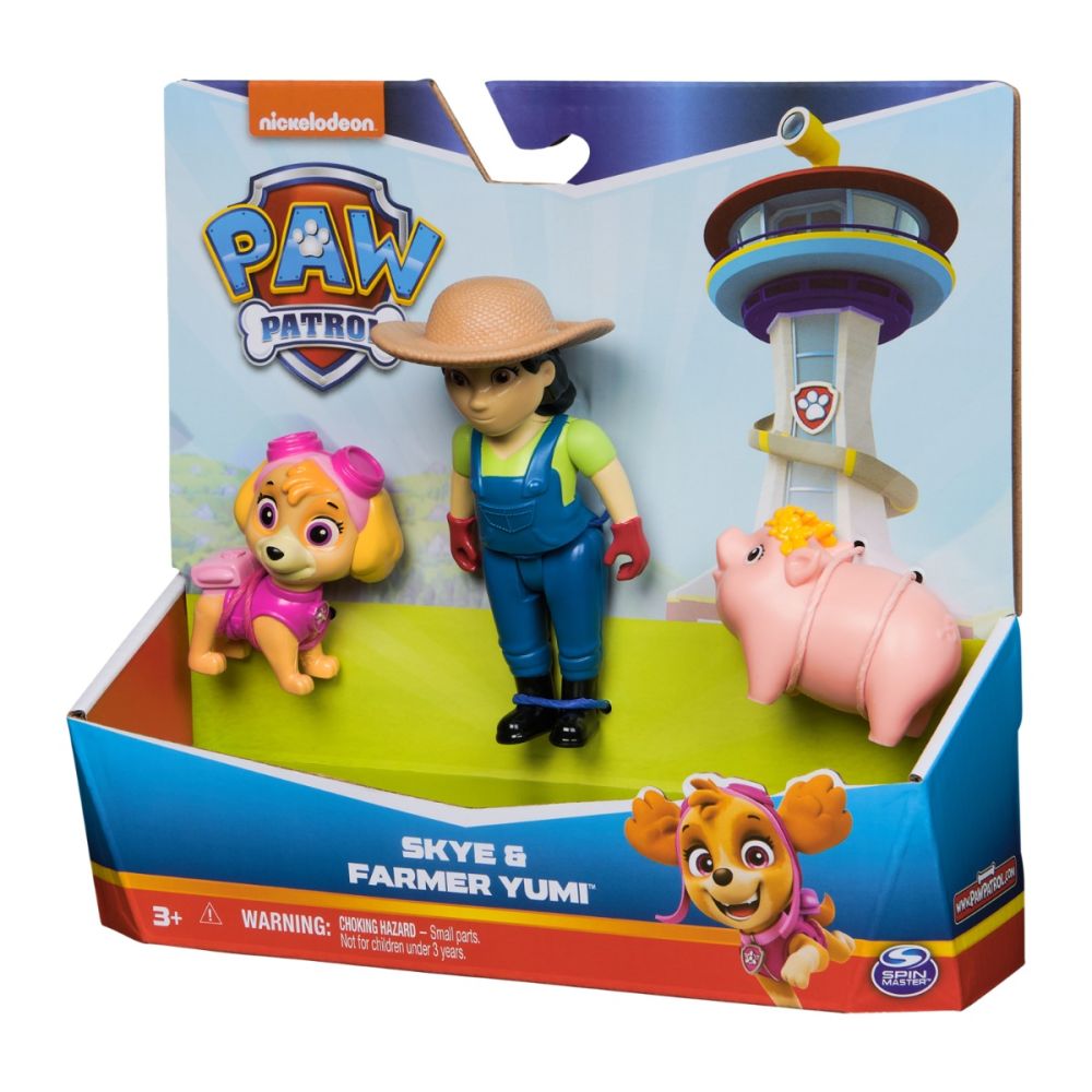 Set figurina si 2 animalute, Paw Patrol, Skye si Farmer Yumi, 20148173