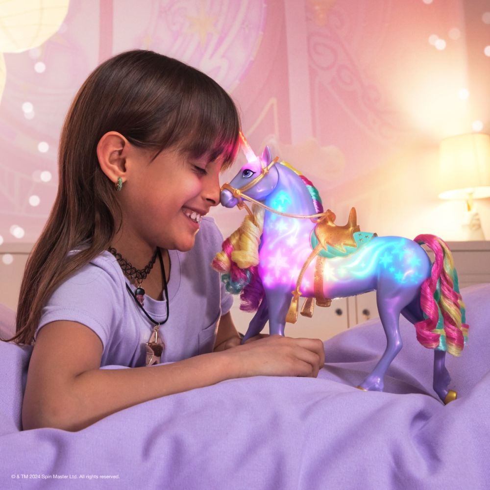 Figurina unicorn cu lumini curcubeu, Unicorn Academy, 6071157