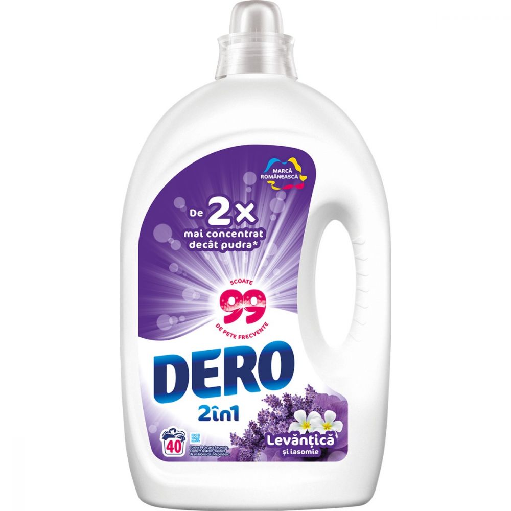 Detergent lichid Dero 2 in 1 Levantica, 40 spalari, 2 L