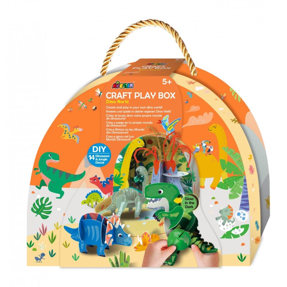 Set creativ portabil DIY, Avenir, Lumea Dinozaurilor
