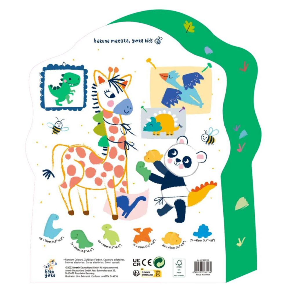 Set 6 creioane cerate pentru degete, Avenir, Haku Yoka, Dinozauri