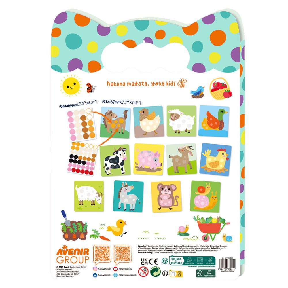 Set creativ dezlipeste, lipeste, joaca-te, Avenir, Dots4Fun, Animale de ferma