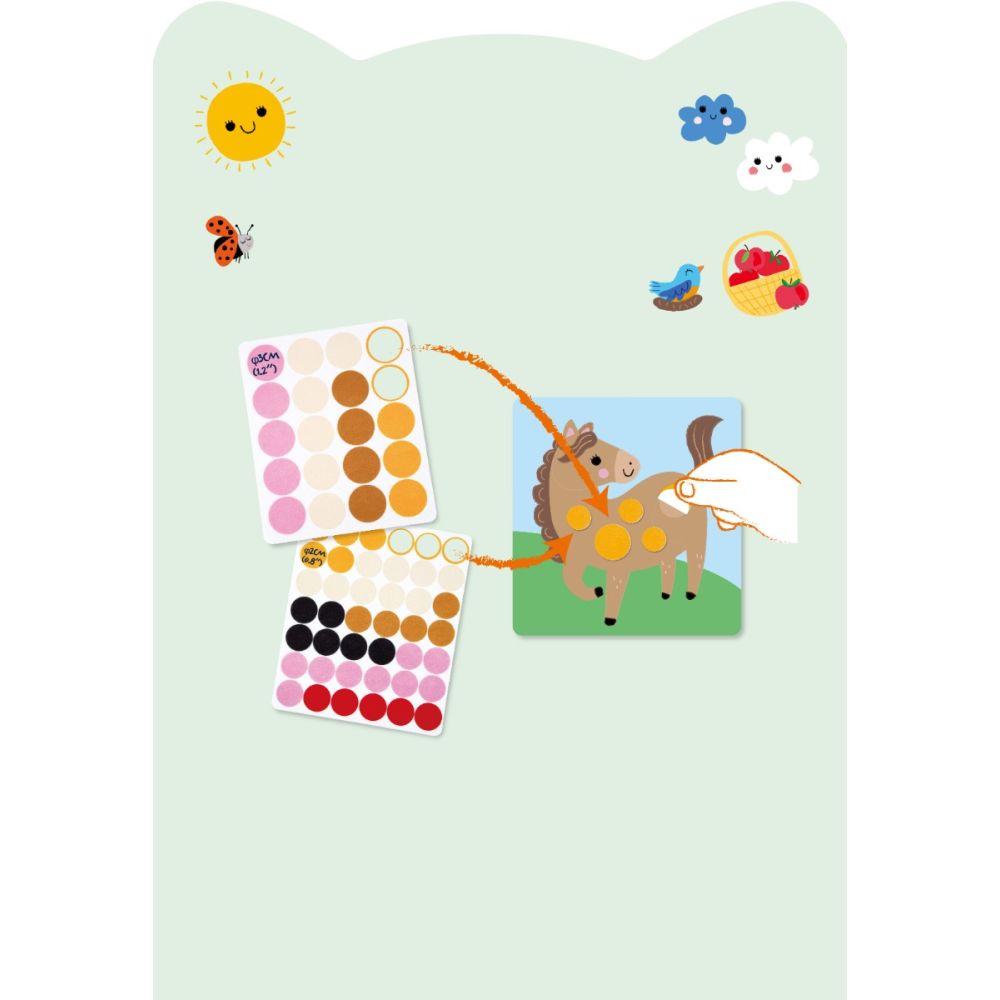 Set creativ dezlipeste, lipeste, joaca-te, Avenir, Dots4Fun, Animale de ferma