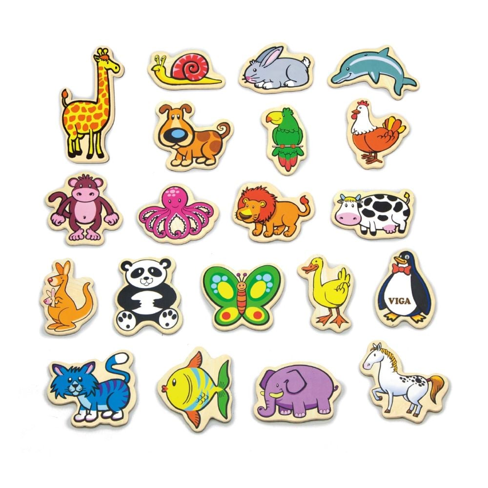 Set animale magnetice, din lemn, Viga
