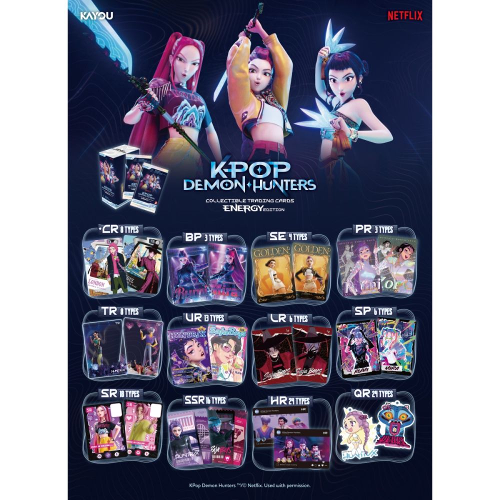 Set 8 cartonase colectibile, K-Pop Demon Hunters, Energy Edition, Seria 1