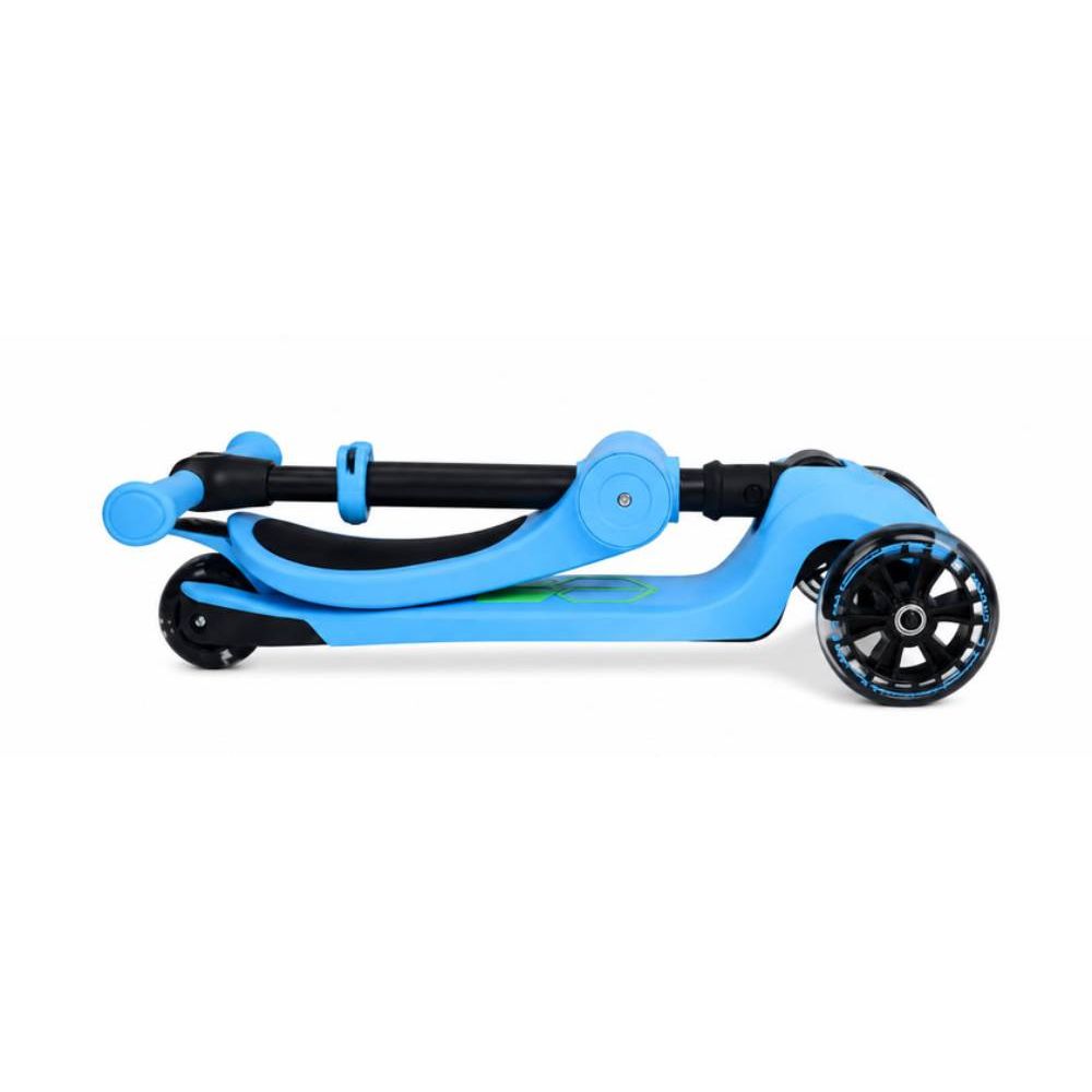 Trotineta pliabila cu 3 roti luminoase, ghidon reglabil si scaun retractabil, 2 in 1, Kick'n Roll, Lamborghini L5, Albastru