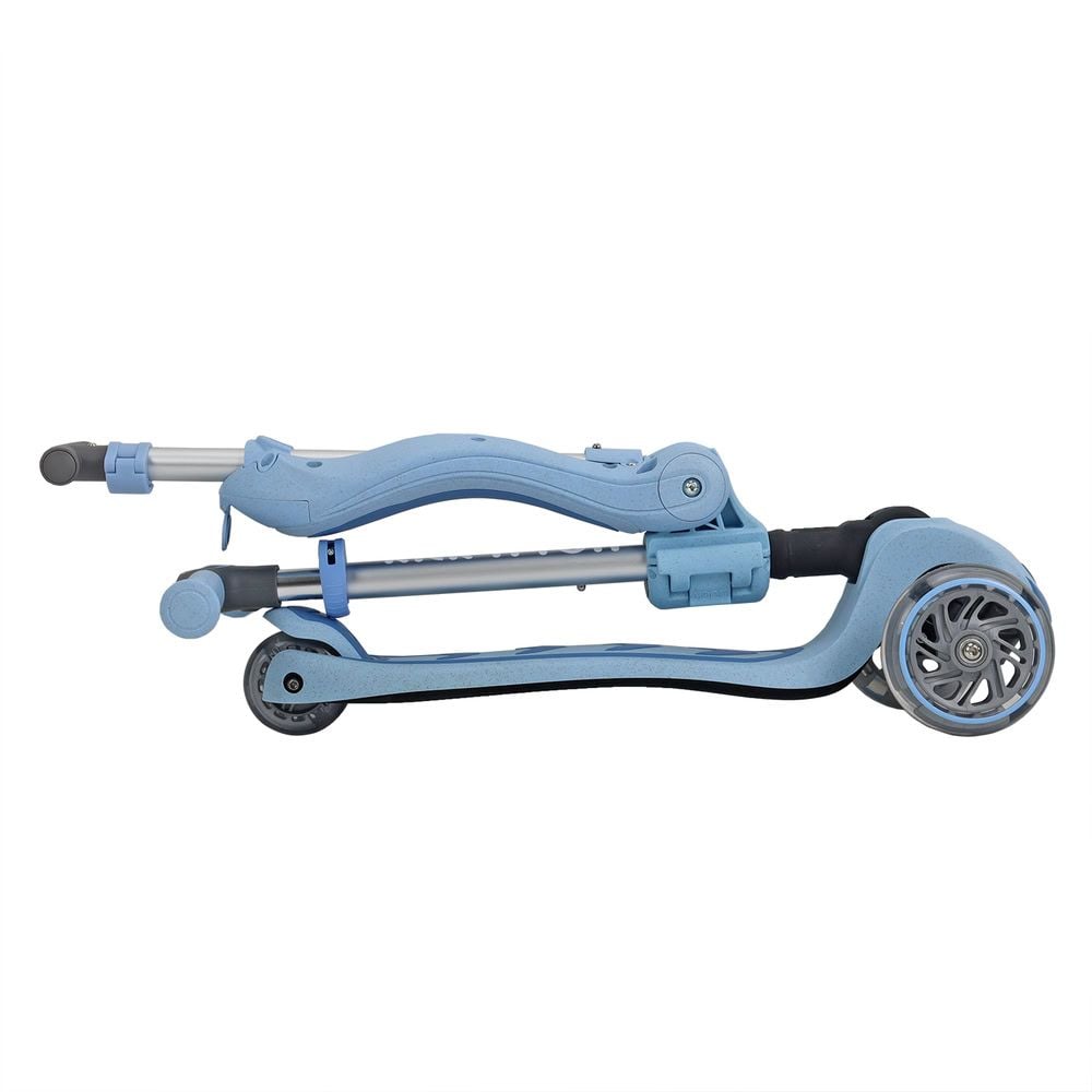 Trotineta pliabila cu 3 roti luminoase, ghidon reglabil si scaun detasabil, 3 in 1, Kick'n Roll S6, Eco, Albastru