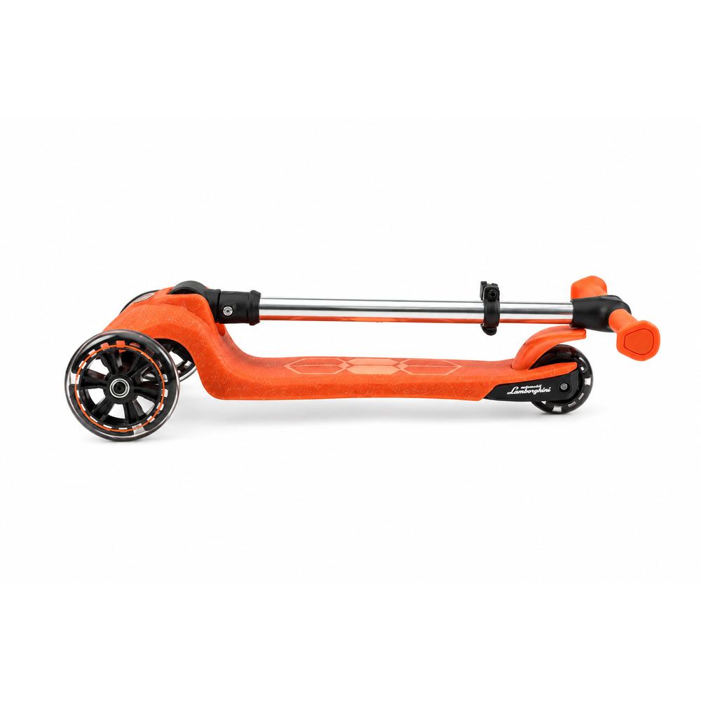 Trotineta pliabila cu 3 roti luminoase, ghidon reglabil si platforma cu banda LED, Kick'n Roll, L5 Jelly, Portocaliu