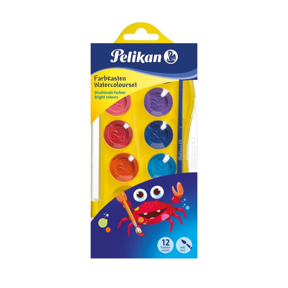 Acuarele Pelikan Junior, 12 culori si pensula