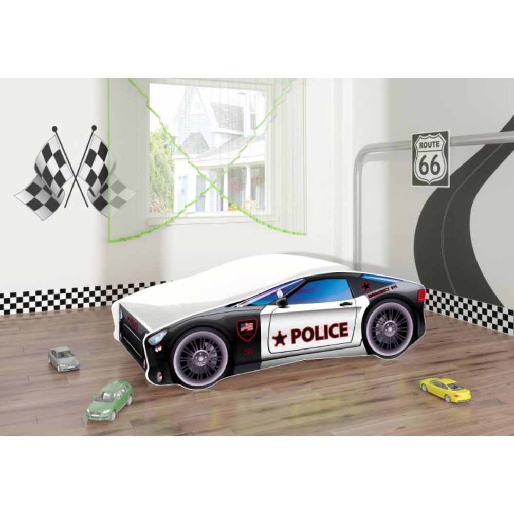 Pat Tineret MyKids Race Car 03 Police, Somiera 160x80 cm