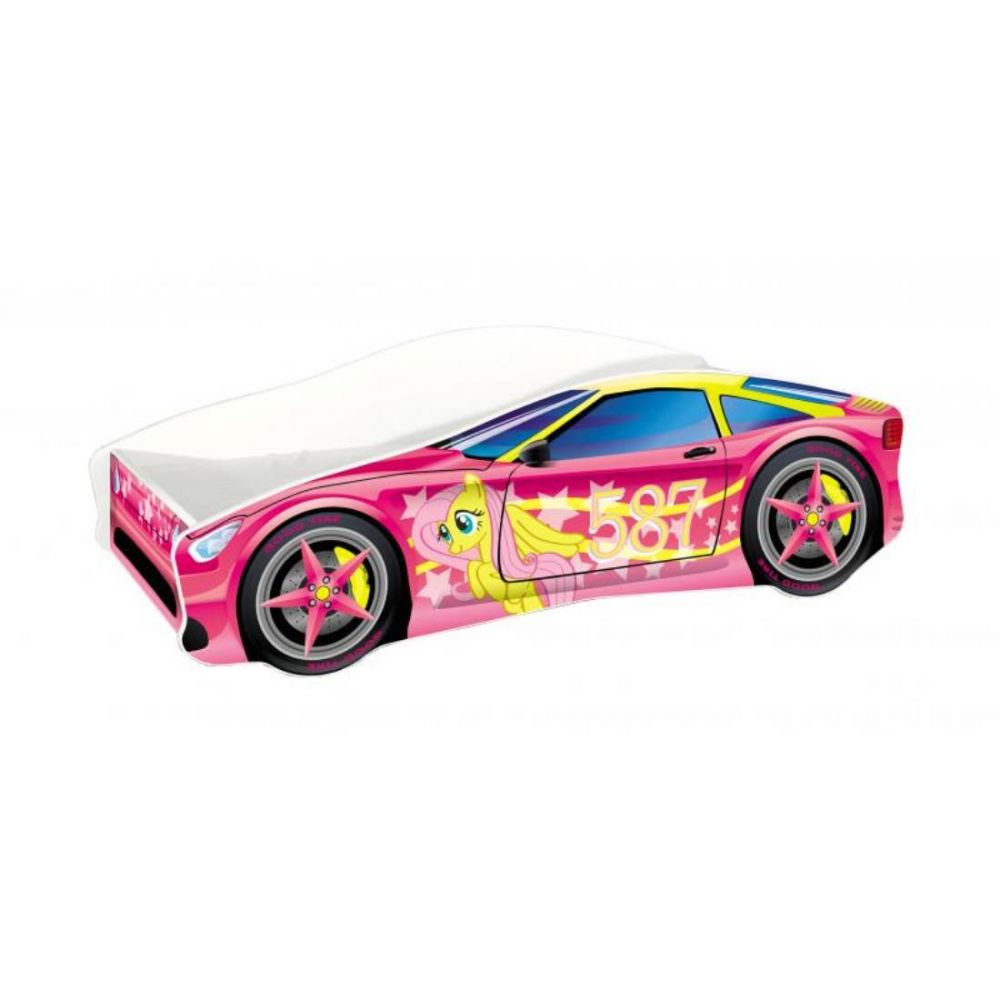 Pat Tineret MyKids Race Car 08 Pink, Somiera 140x70 cm
