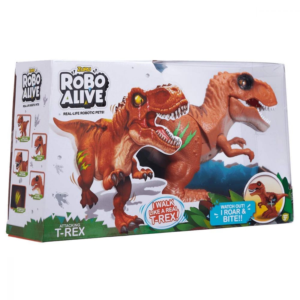 Jucarie interactiva Zuru Robo Alive - Dinozaur, portocaliu