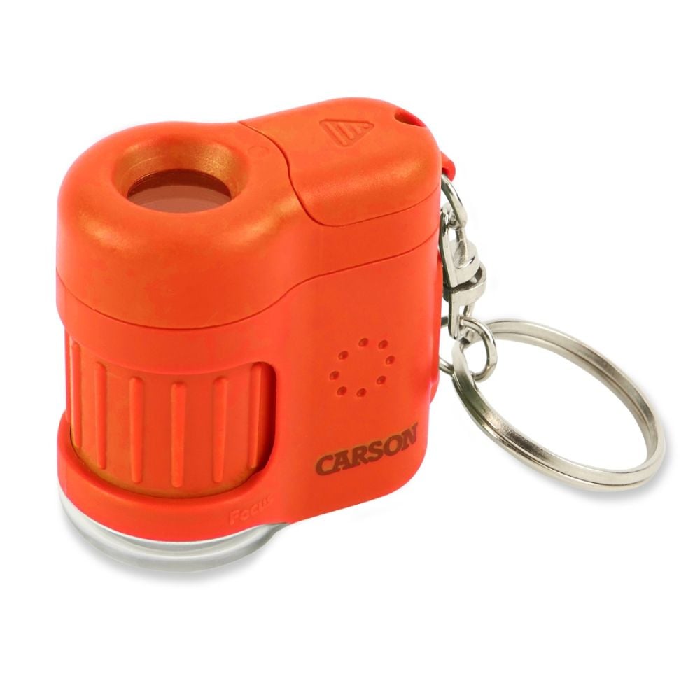 Microscop portabil cu breloc, marire 20x, Carson, MicroMini, Orange