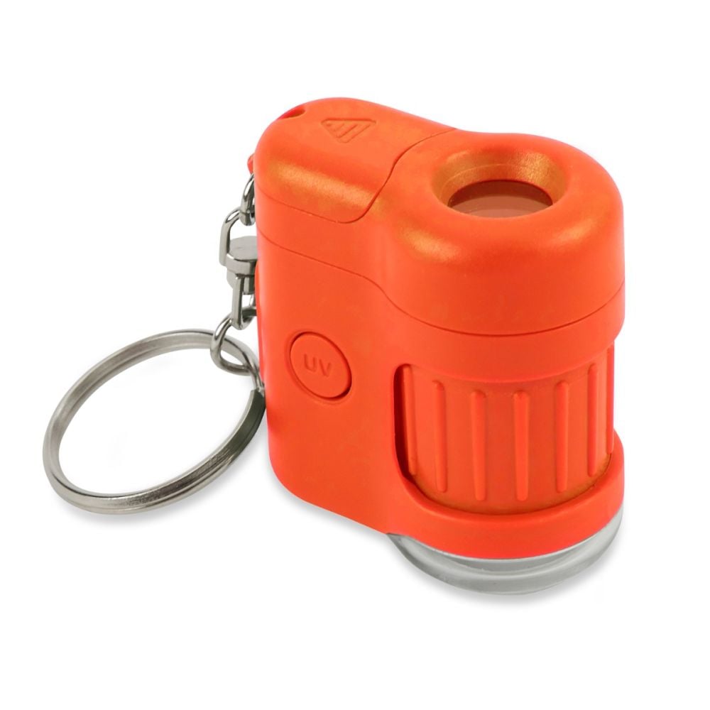 Microscop portabil cu breloc, marire 20x, Carson, MicroMini, Orange