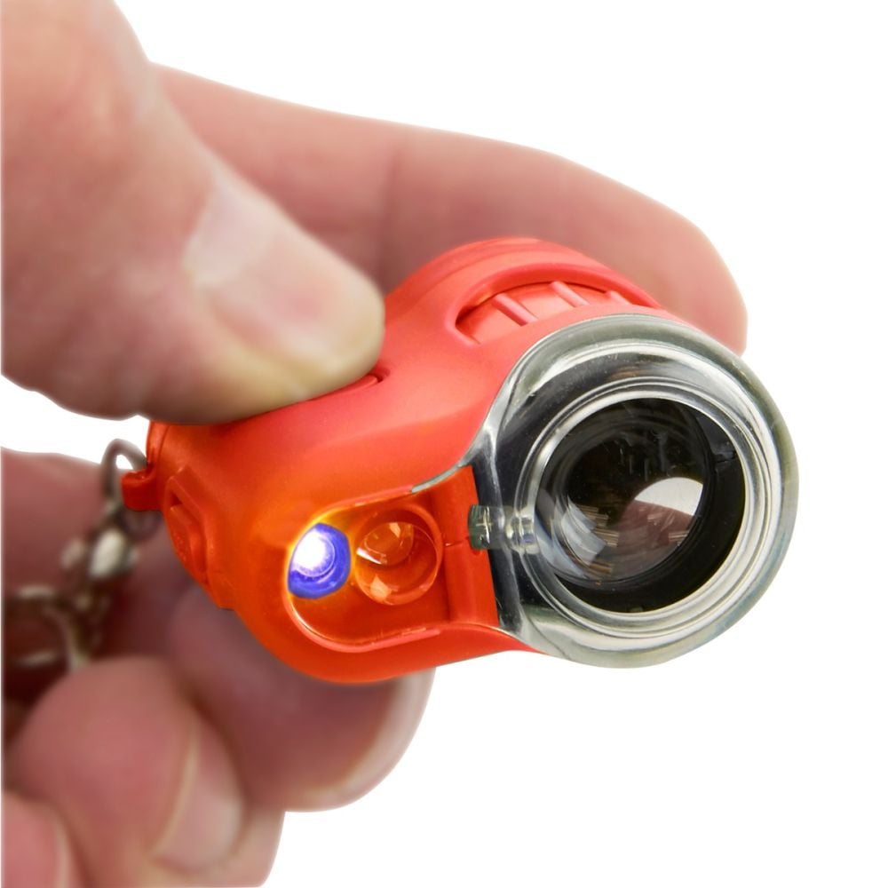 Microscop portabil cu breloc, marire 20x, Carson, MicroMini, Orange