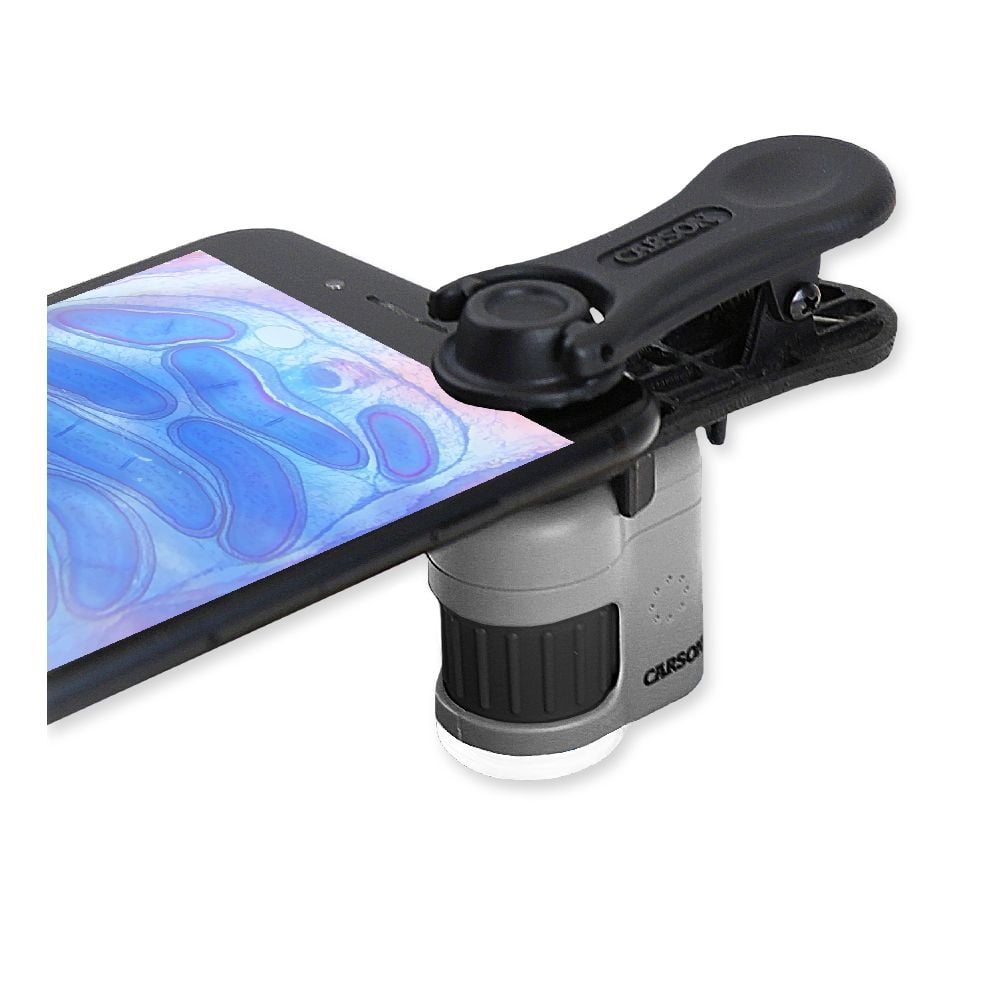 Microscop de buzunar cu adaptor pentru smartphone, Carson, marire 20x, MicroMini