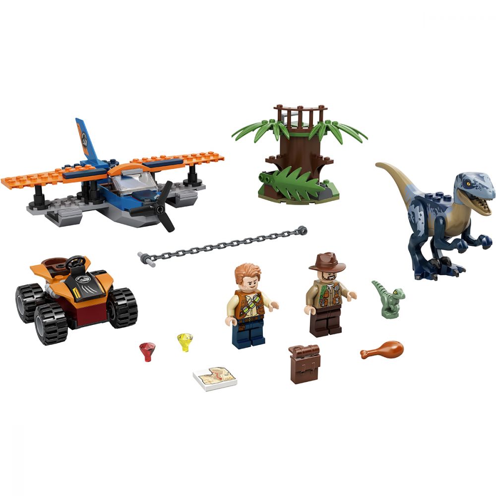 LEGO® Jurassic World - Velociraptor: misiunea de salvare cu biplanul (75942)