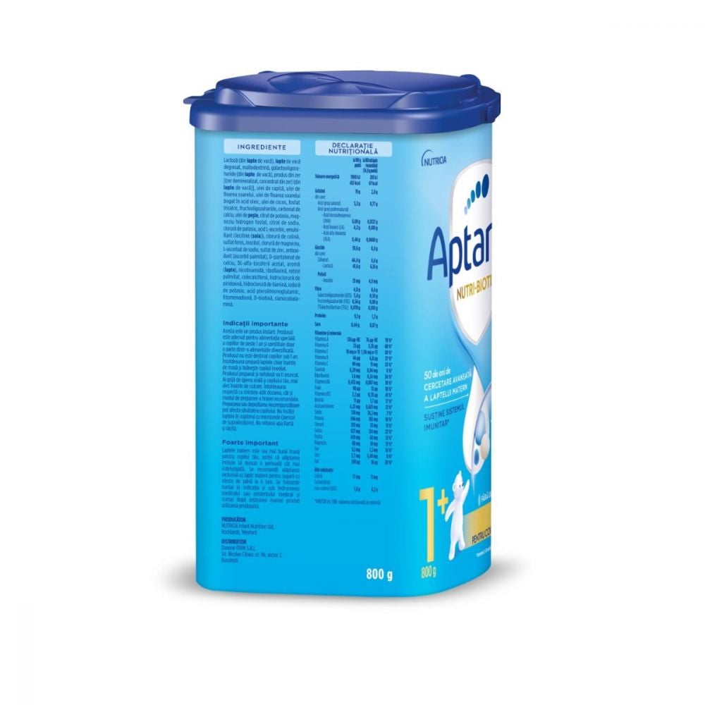 Lapte praf Aptamil Nutri-Biotik 1+, 800 g, 12-24 luni