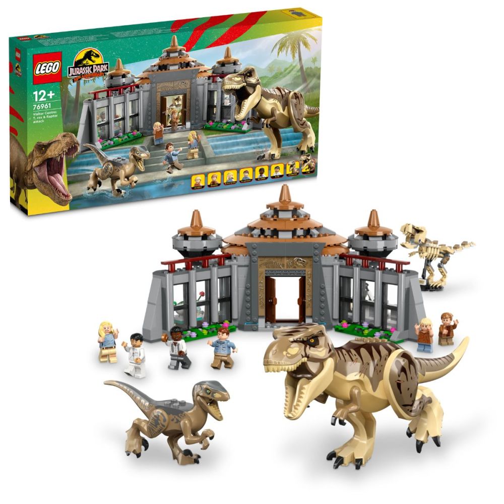 LEGO® Jurassic Park - Centru pentru turisti trex si raptor la atac (76961)