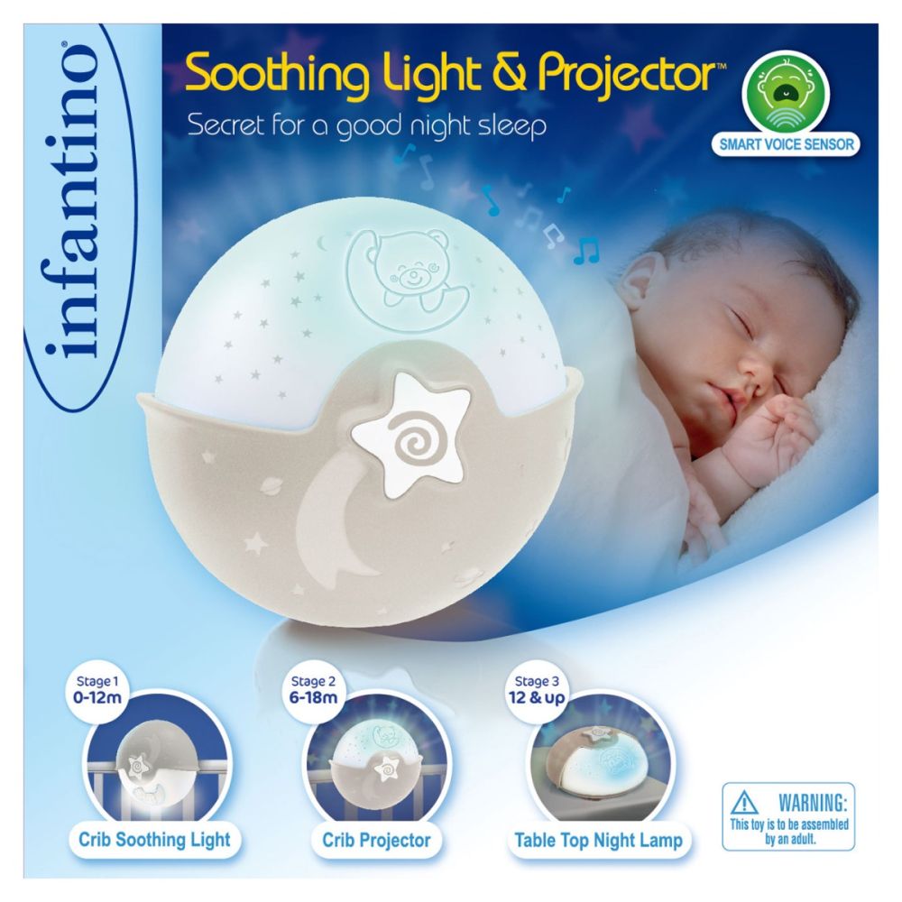 Lampa de veghe cu proiectie, Infantino, Bej 