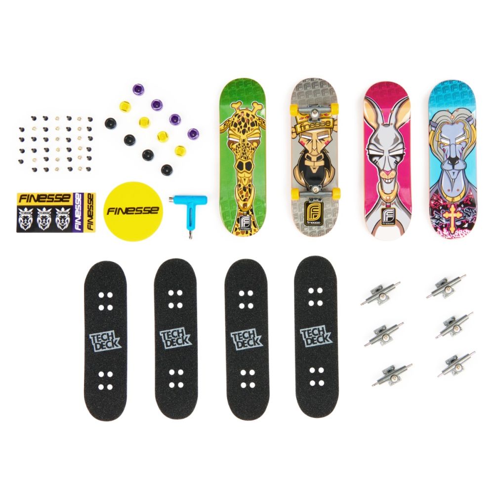 Set mini placa skateboard Tech Deck, 4 buc, Finesse, 20140759