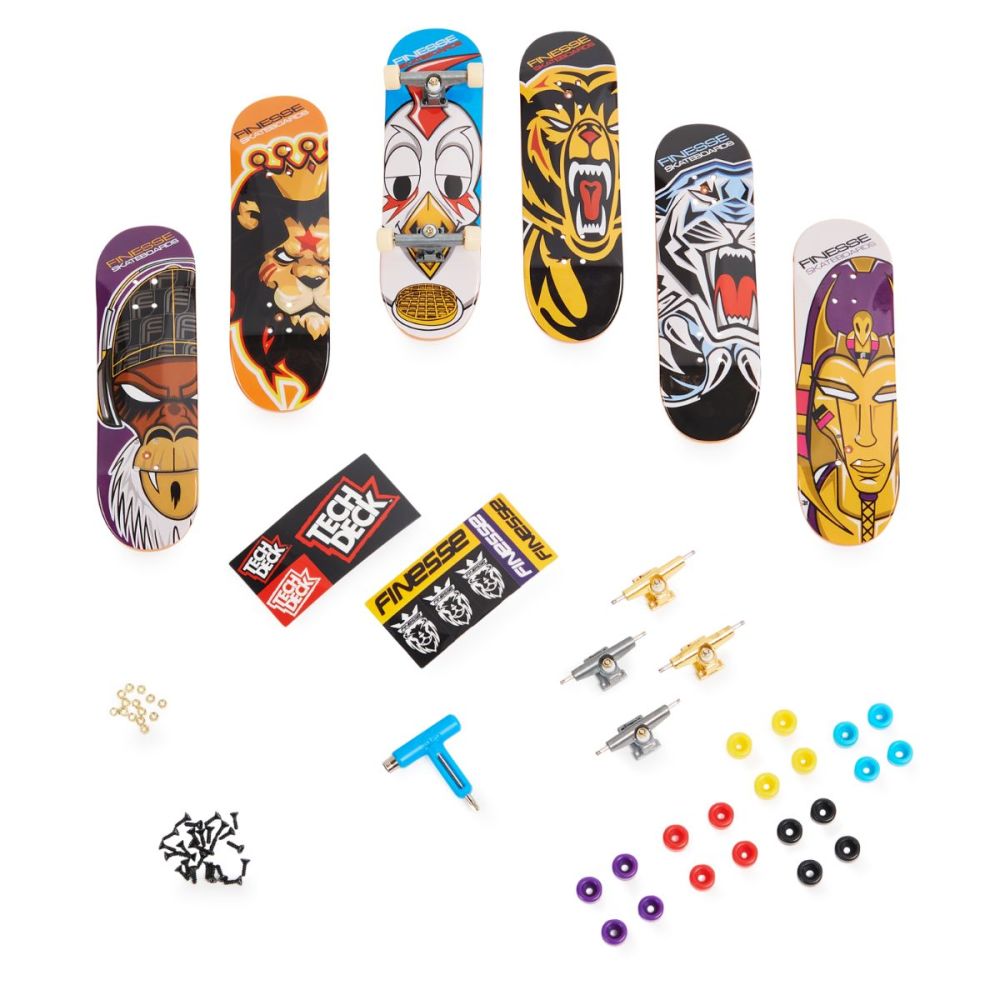 Set 6 mini placi skateboard, Tech Deck, Bonus Pack, 20136708