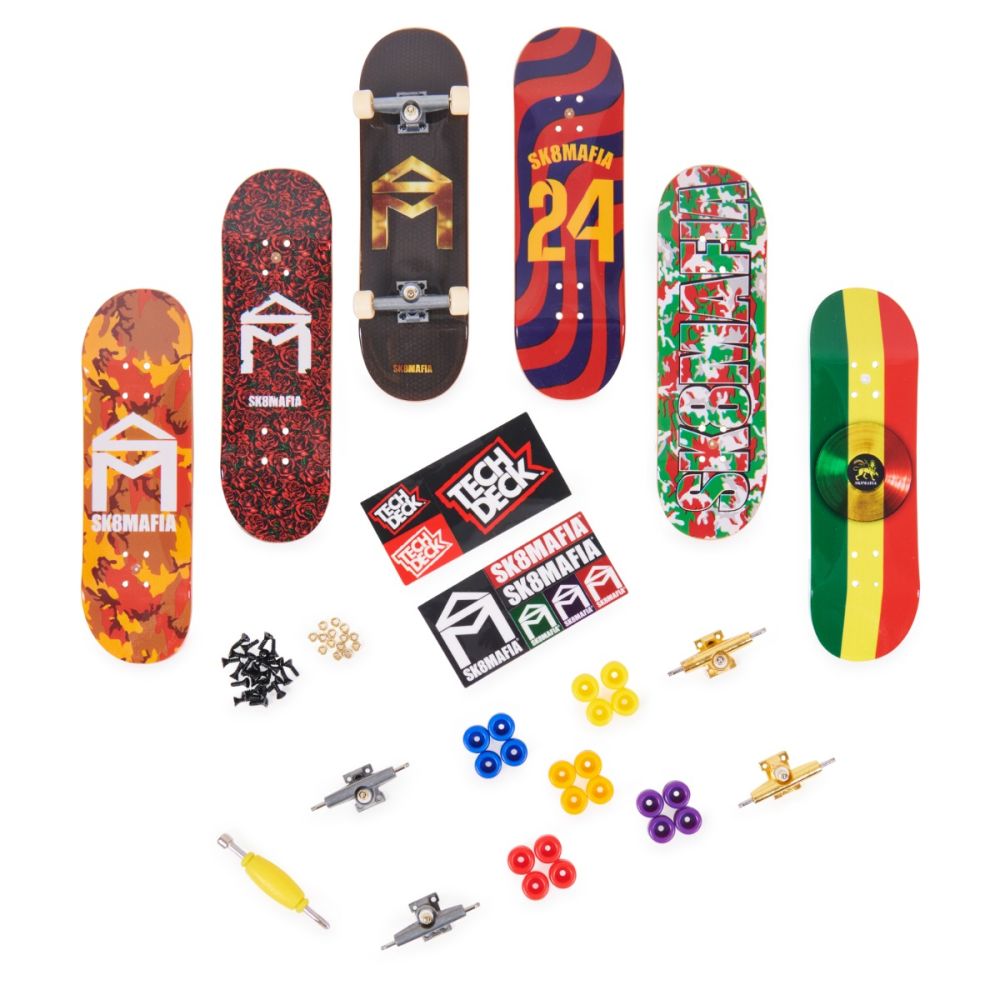 Set 6 mini placi skateboard, Tech Deck, Bonus Pack, Sk8Mafia, 20140838