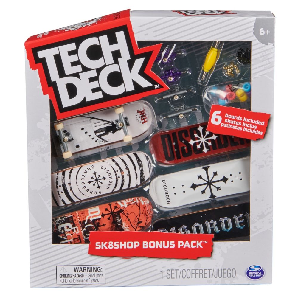 Set 6 mini placi skateboard, Tech Deck, Bonus Pack, Disorder, 20140841