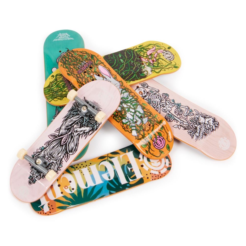 Set 6 mini placi skateboard, Tech Deck, Bonus Pack, Element, 20136709