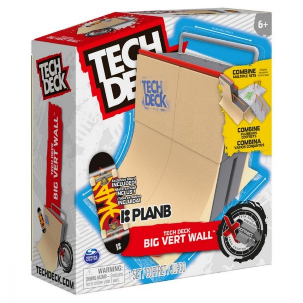 Set mini skateboard cu rampa, Tech Deck, Big Vert Wall, X-Connect, 20134300