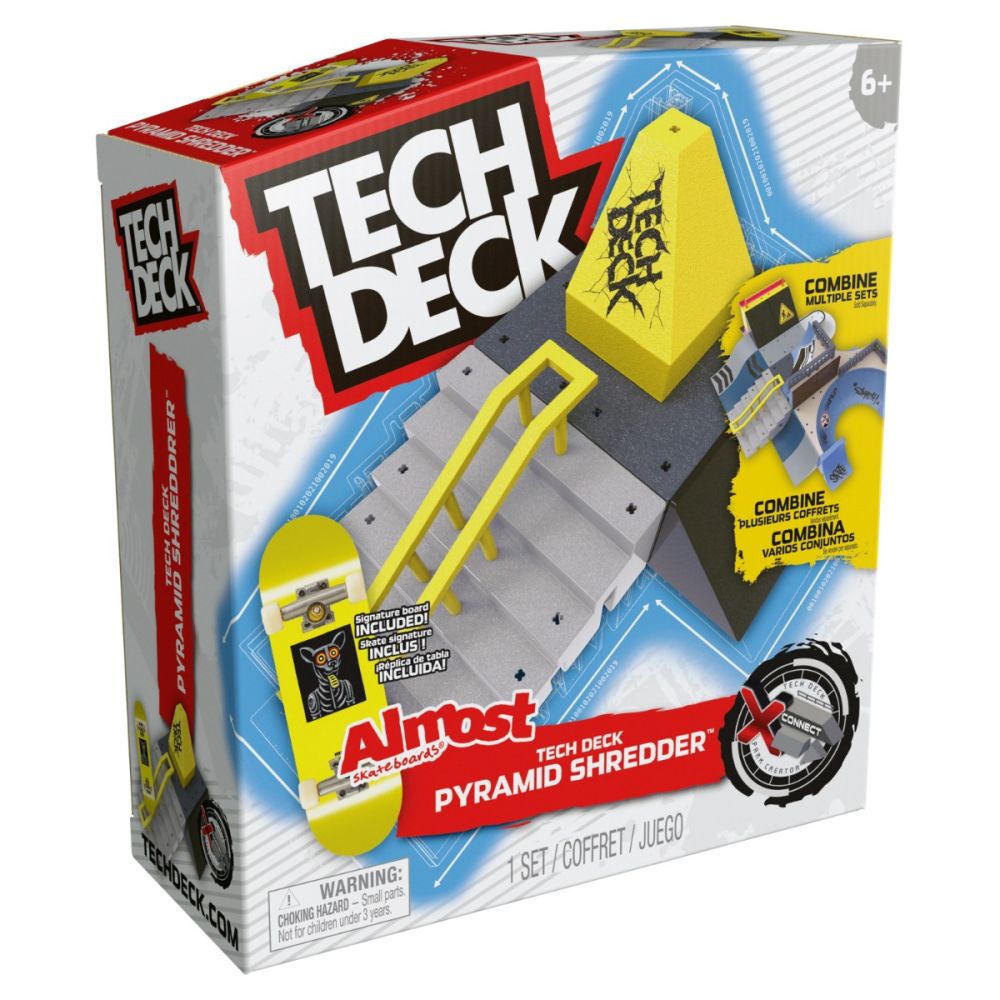 Set mini skateboard cu rampa, Tech Deck, Almost Pyramid Shredder, 20141008