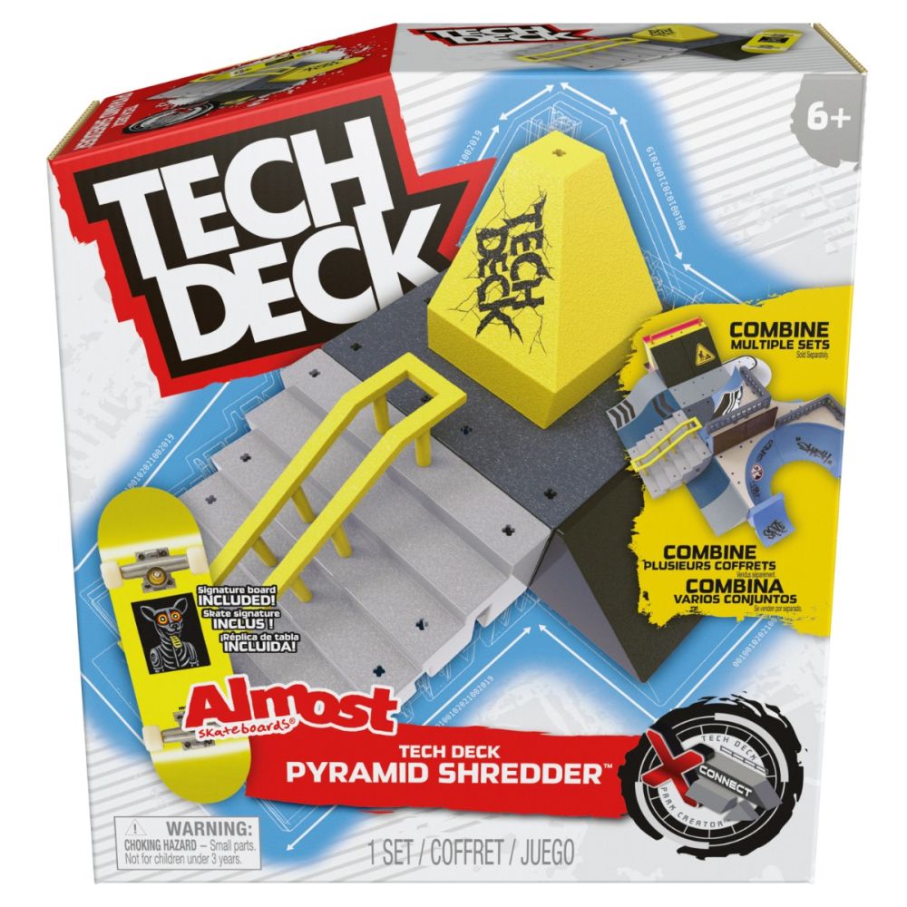 Set mini skateboard cu rampa, Tech Deck, Almost Pyramid Shredder, 20141008