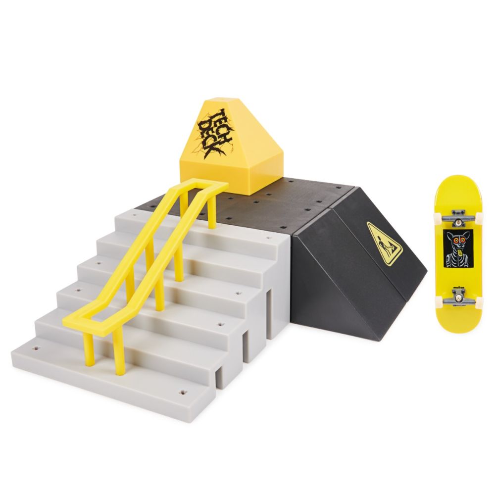 Set mini skateboard cu rampa, Tech Deck, Almost Pyramid Shredder, 20141008