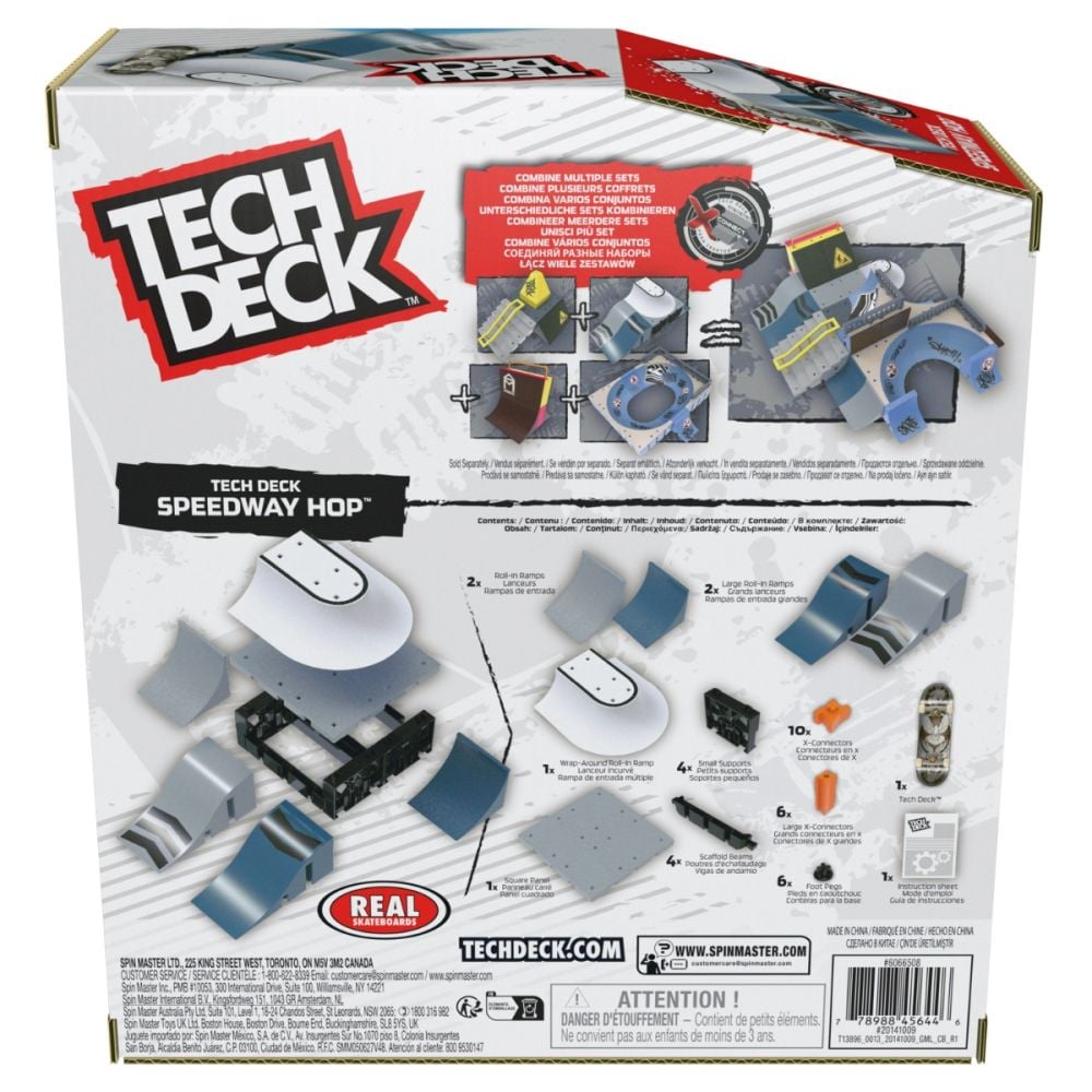 Set mini skateboard cu rampa, Tech Deck, Real Speedway Hop, 20141009