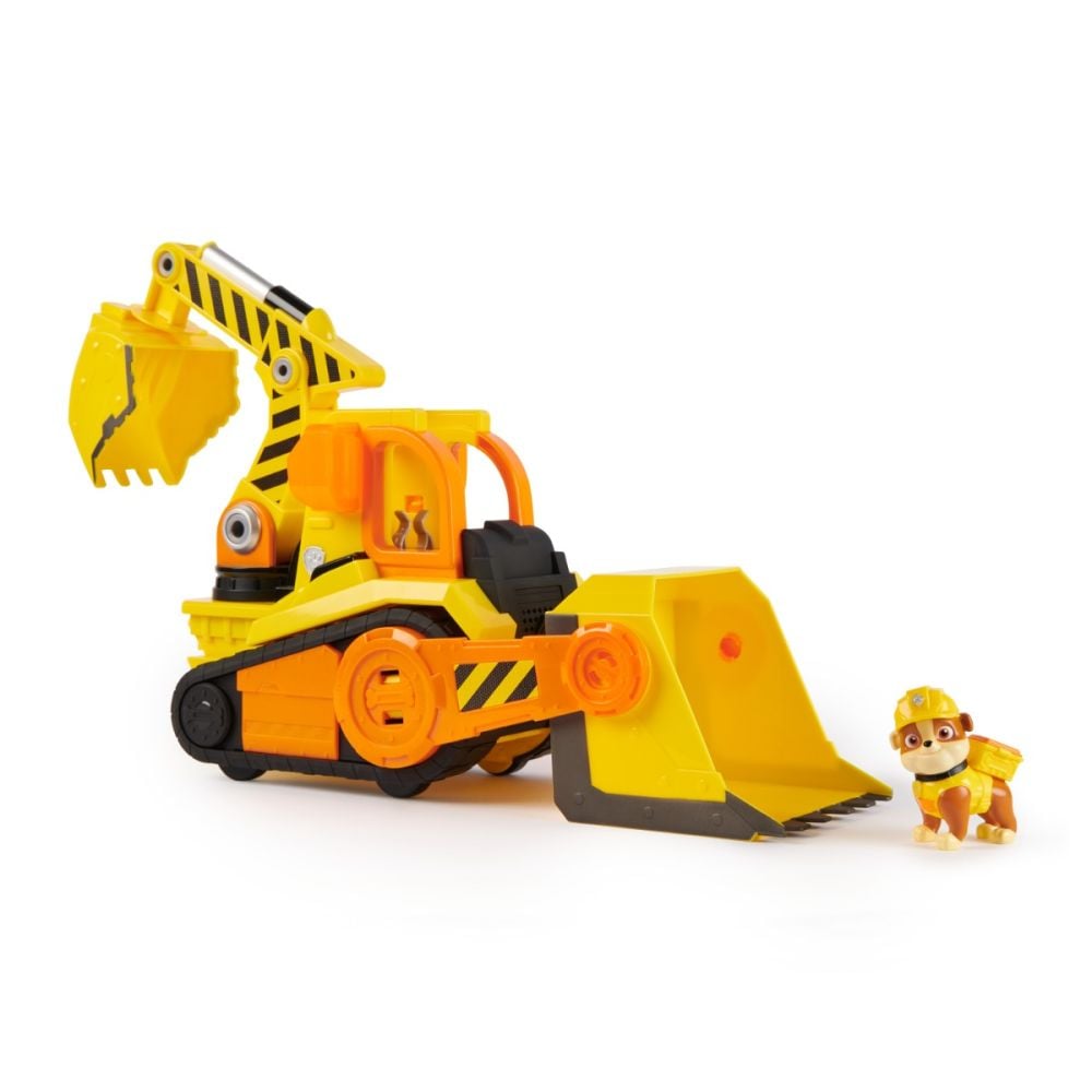 Set vehicul cu figurina, Rubble & Crew, Rubbles Bark Yard Deluxe Bulldozer, 6068074