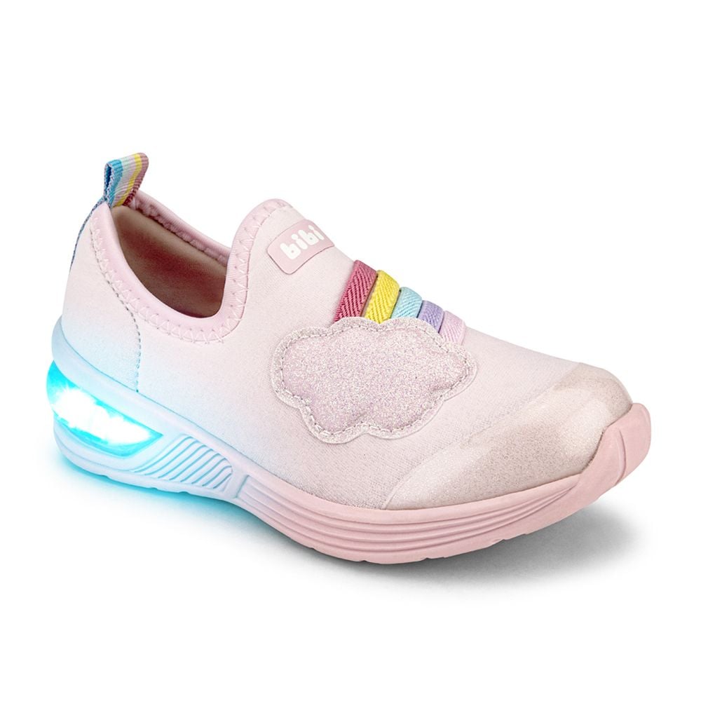 Pantofi fete, Bibi, cu led, Space Wave 2.0 Rainbow