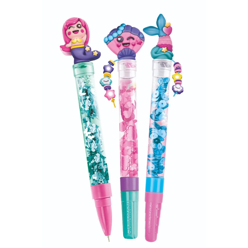 Set de creat pixuri, Clementoni, Magical Mermaids, 3 buc
